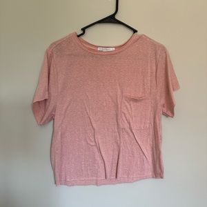 Threads 4 Thought Triblend Light Pink Cropped Tee with Pocket